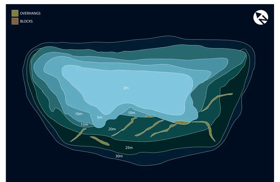 Bathymetric map of Bodu Thila