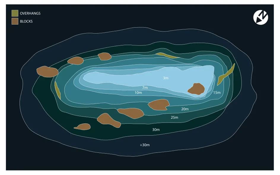 Bathymetric map of Kandholhudhoo Giri