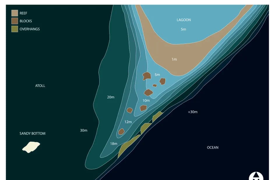 Bathymetric map of Dhangethi Corner