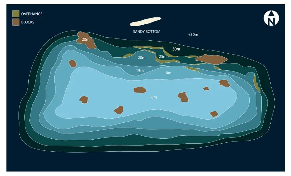 Bathymetric map of Dhigurah Thila