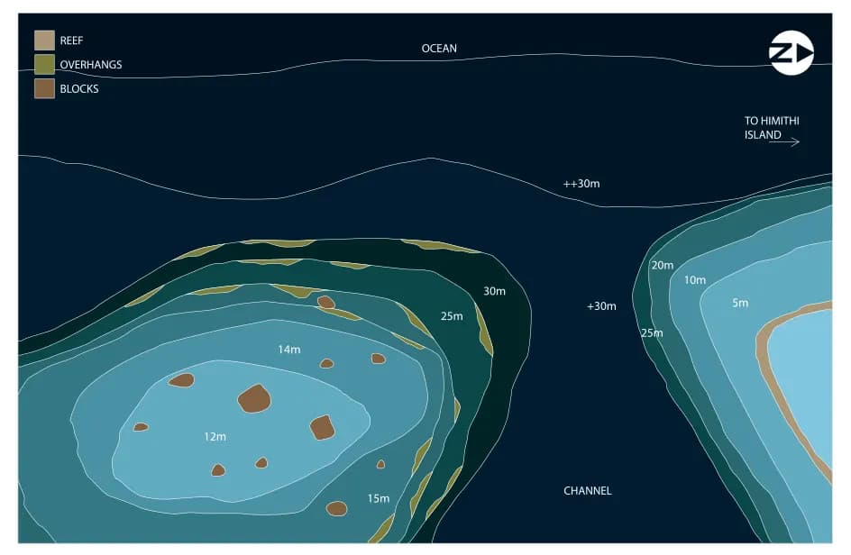 Bathymetric map of Himithi Thila