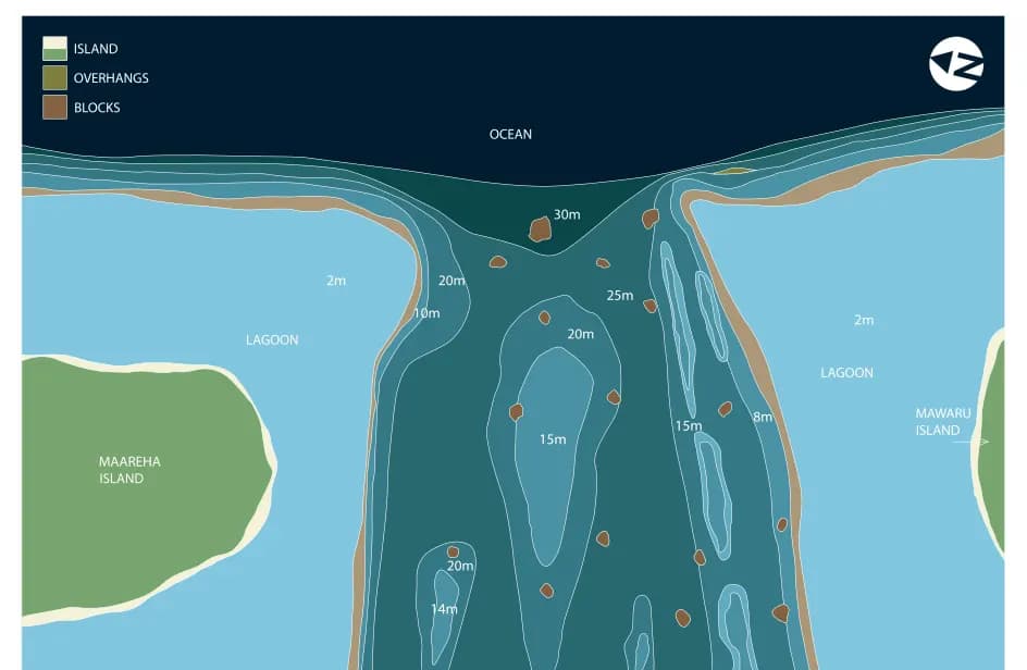 Bathymetric map of Maareha Kandu
