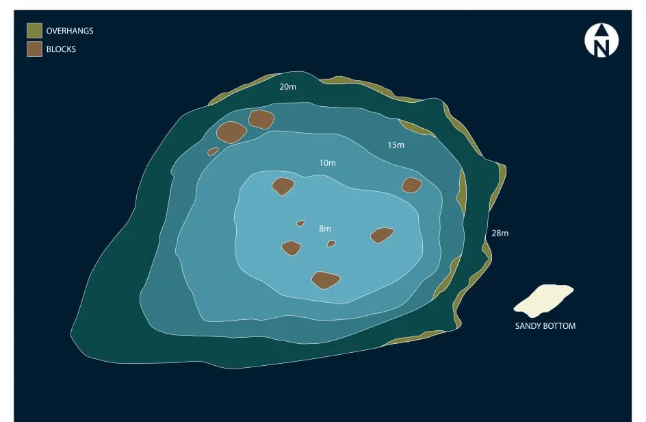 Bathymetric map of Vaikaramuraidhoo Thila