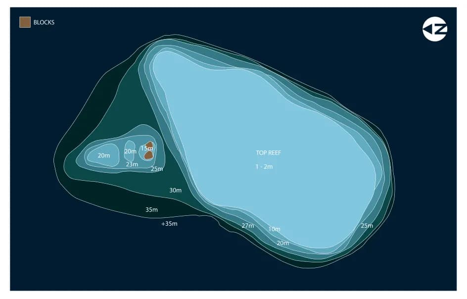 Bathymetric map of Asdhoo Rock