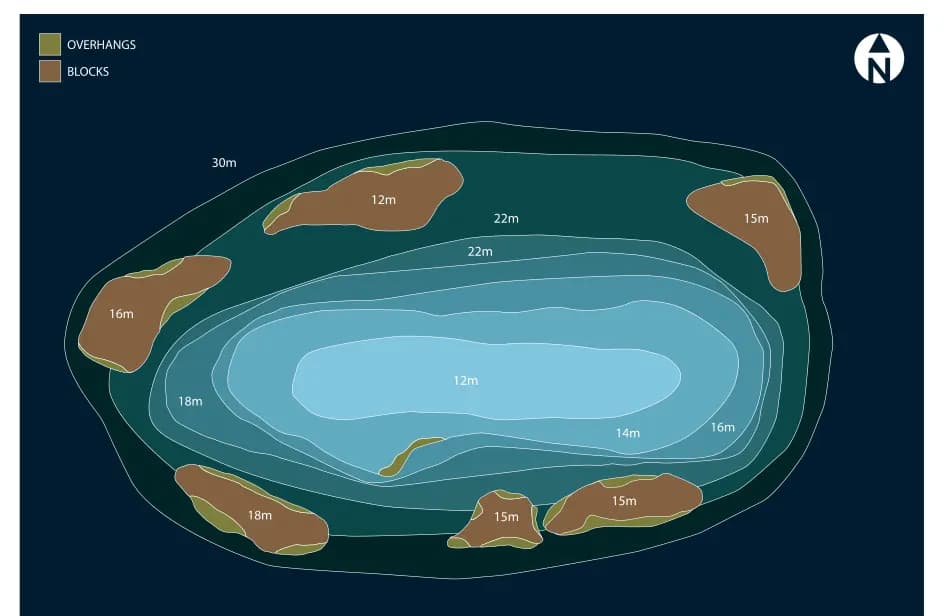 Bathymetric map of Blocks