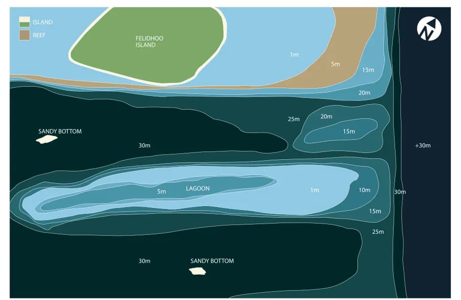Bathymetric map of Felidhoo Kandu