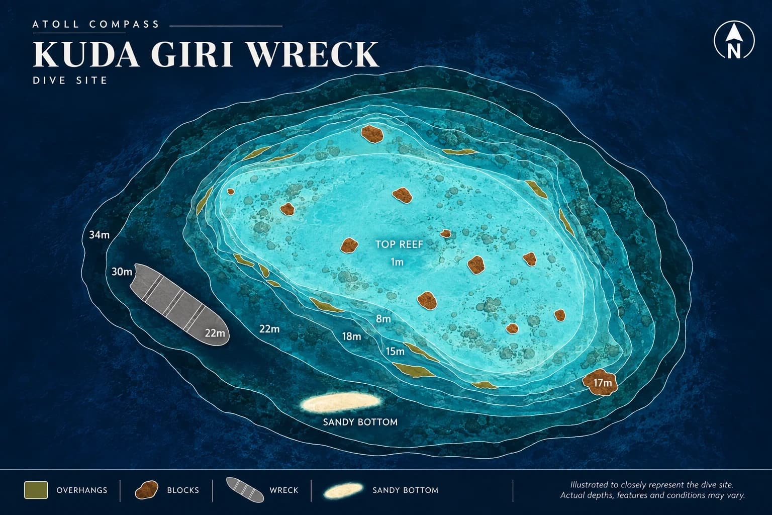 Kuda Giri dive map