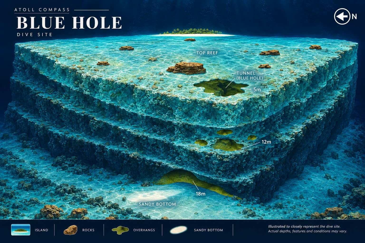 Blue Hole dive map