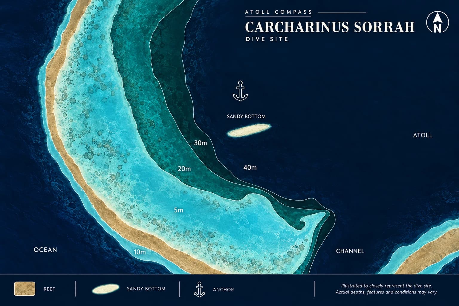 Carcharinus Sorrah dive map