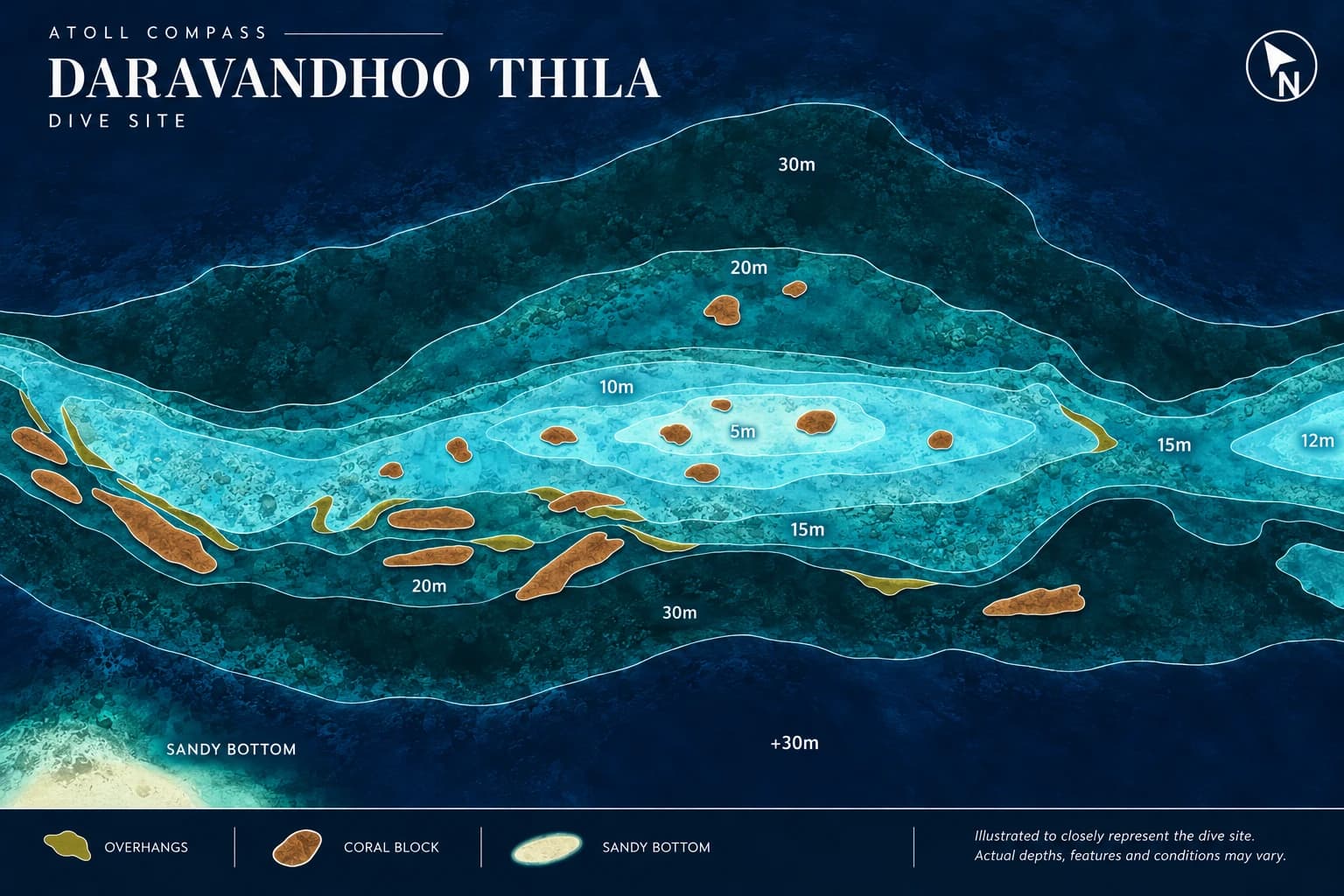 Daravandhoo Thila dive map