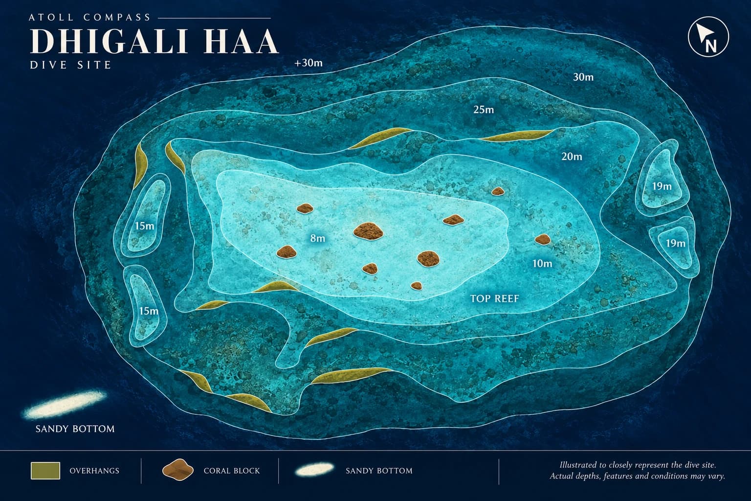 Dhigali Haa dive map