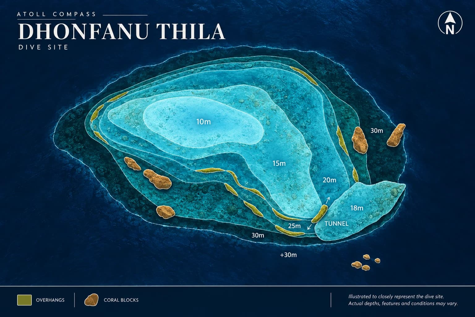 Dhonfanu Thila dive map