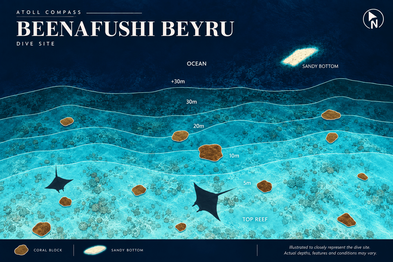 Beenafushi Beyru dive map