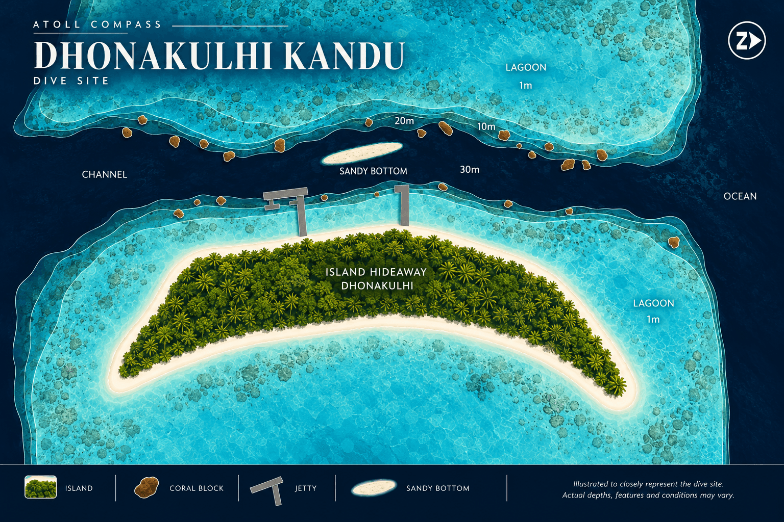 Dhonakulhi Kandu dive map