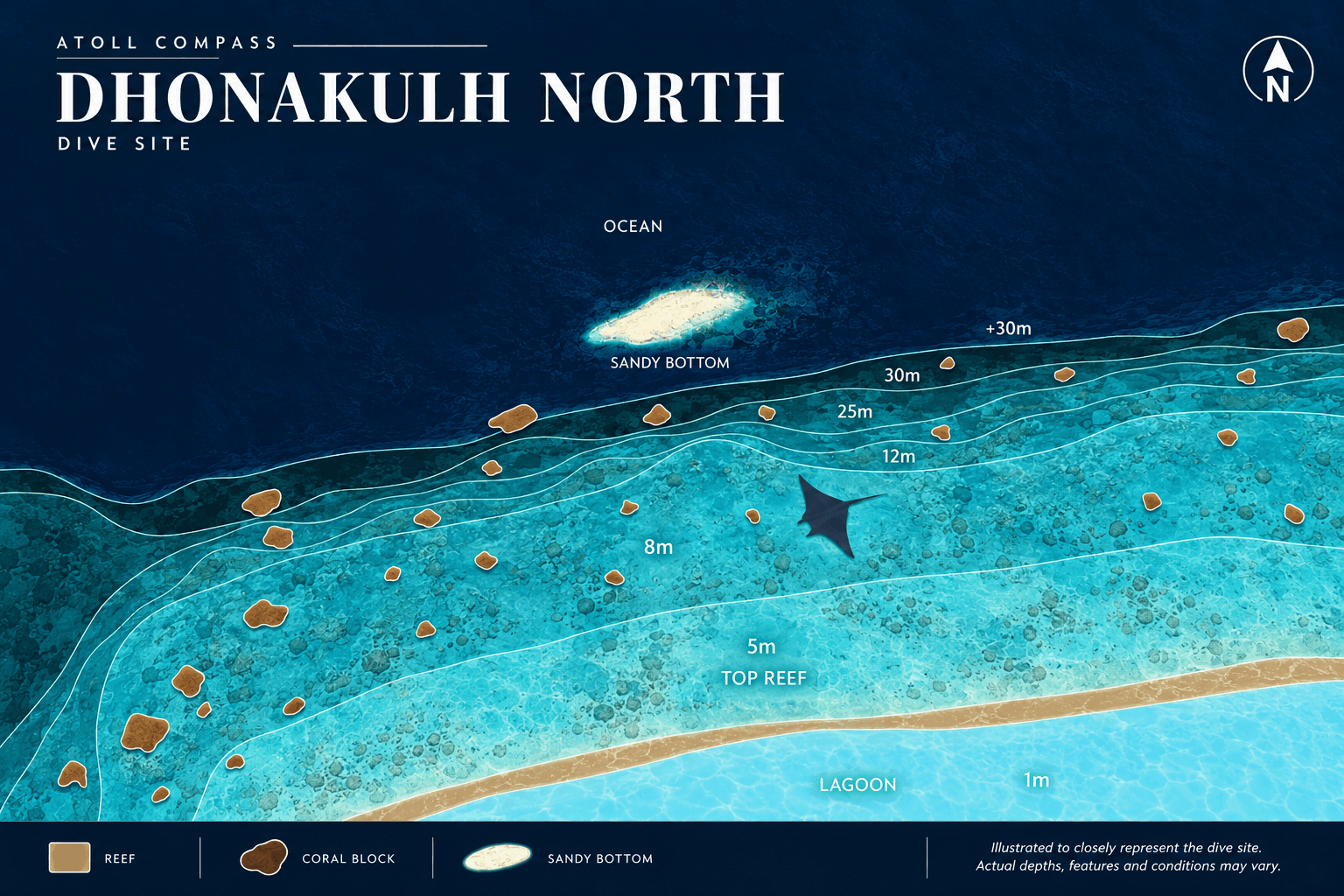 Dhonakulhi North dive map