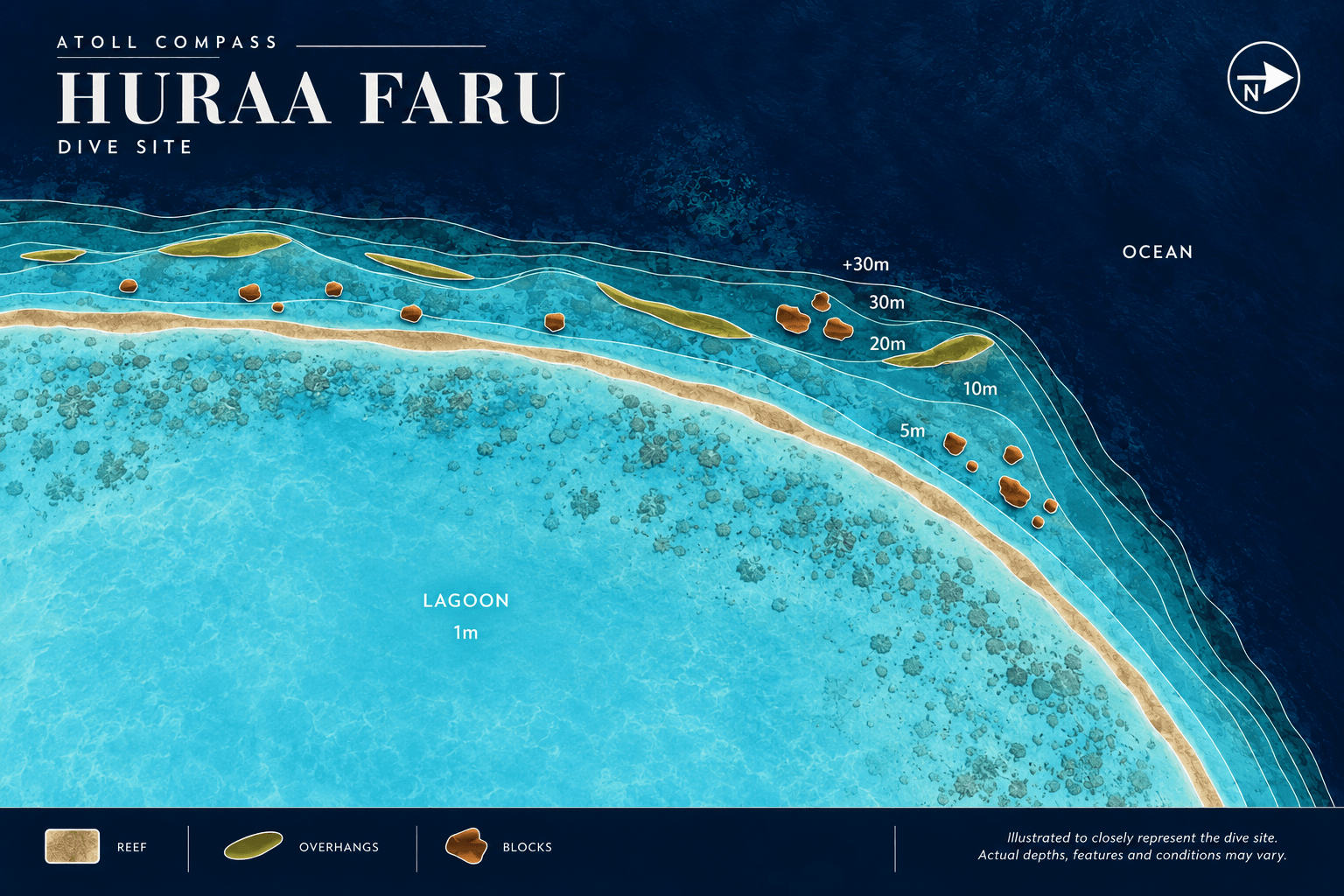 Huraa Faru dive map