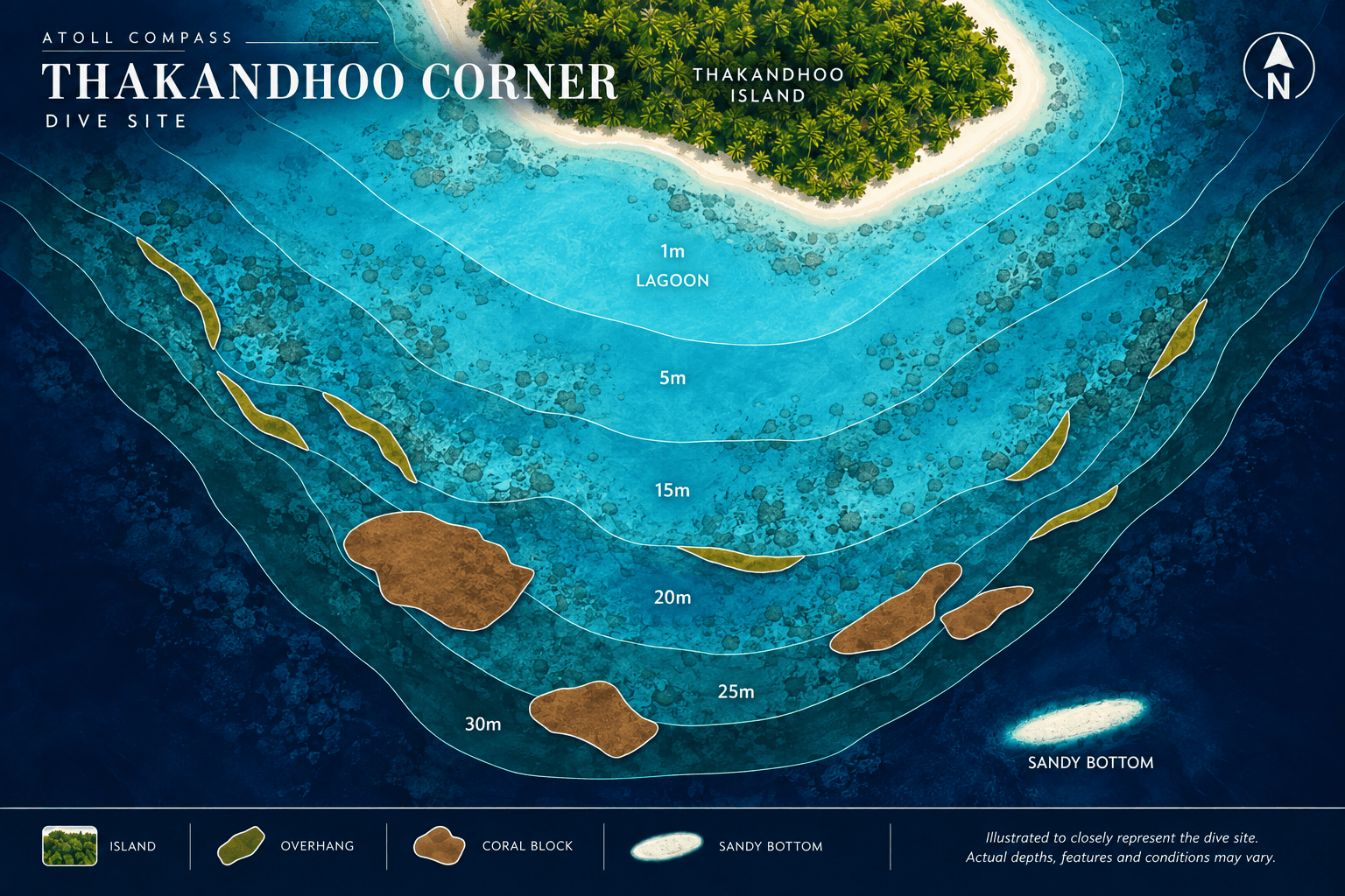 Thakandhoo Corner dive map
