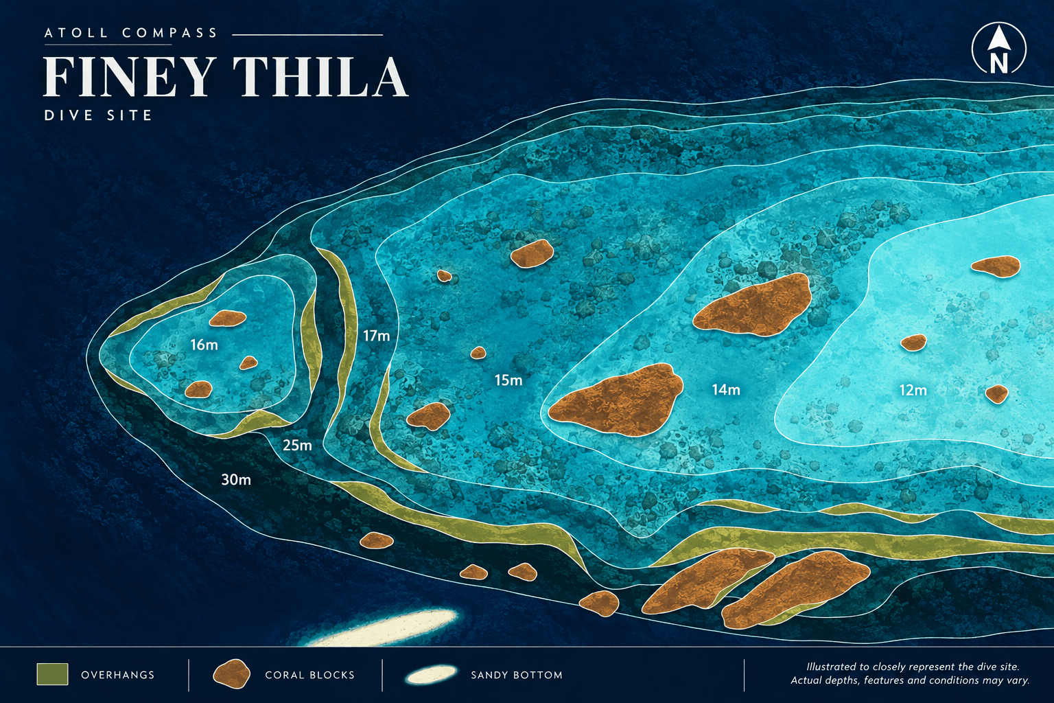 Finey Thila dive map