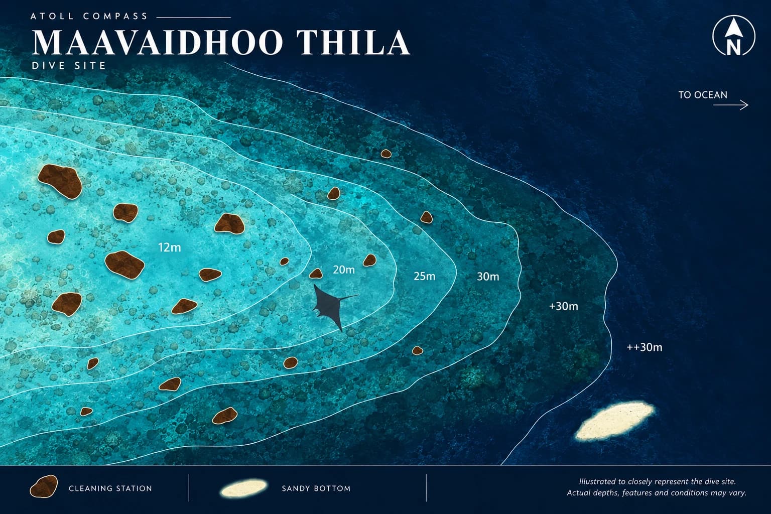 Maavaidhoo Thila dive map