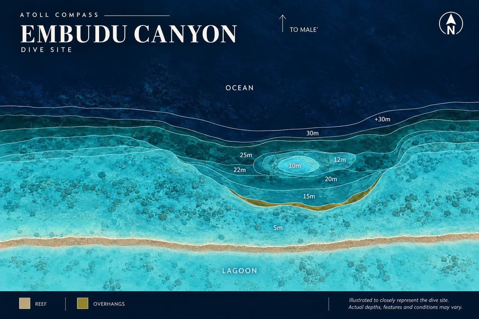 Embudu Canyon dive map