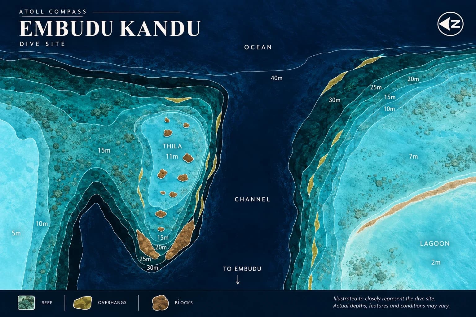 Embudu Kandu dive map