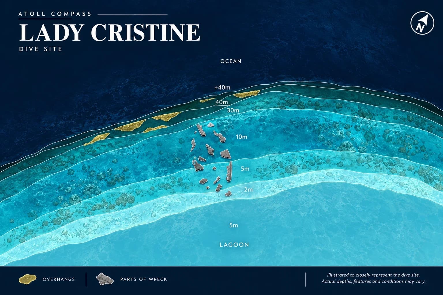 Lady Cristine dive map