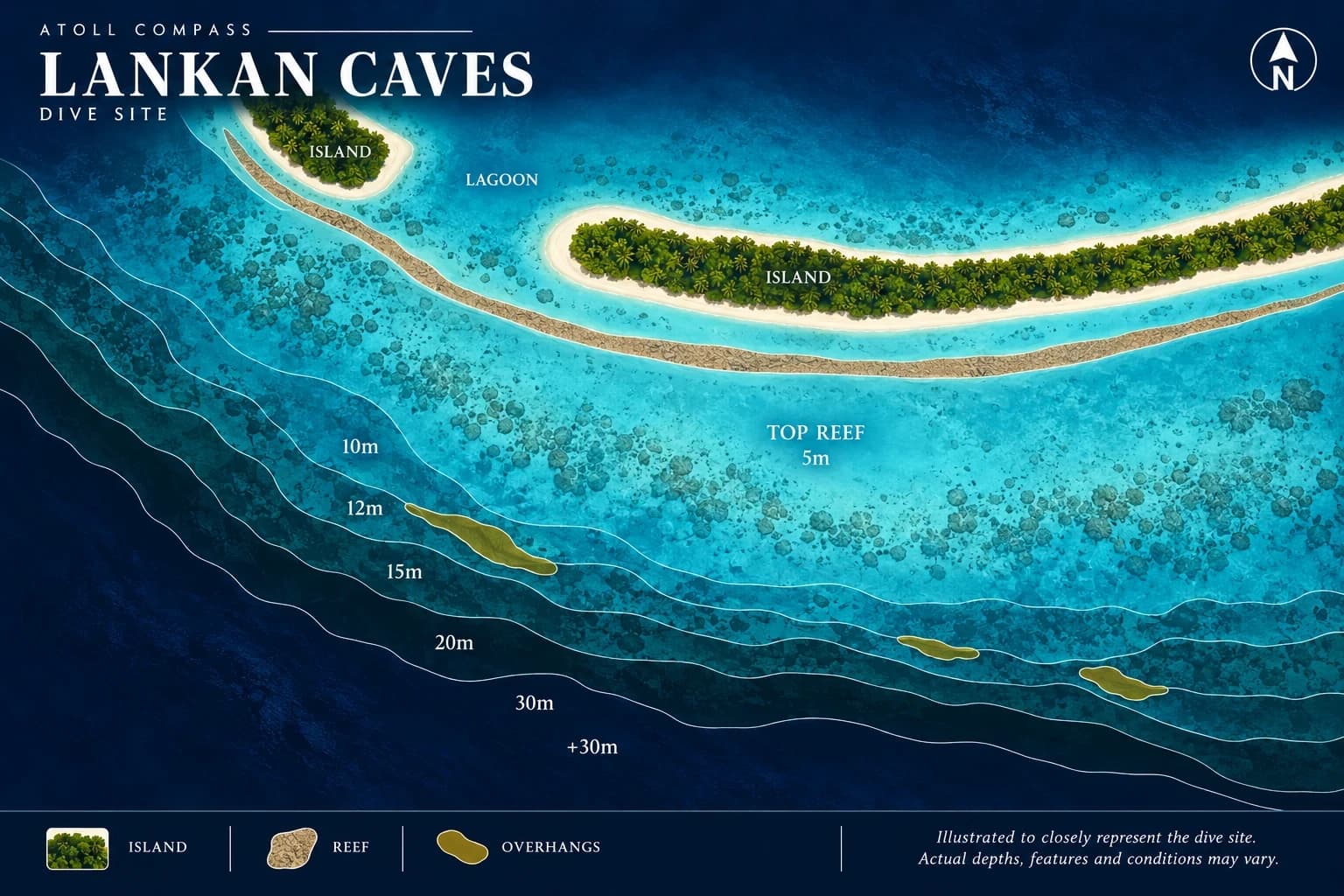 Lankan Caves dive map
