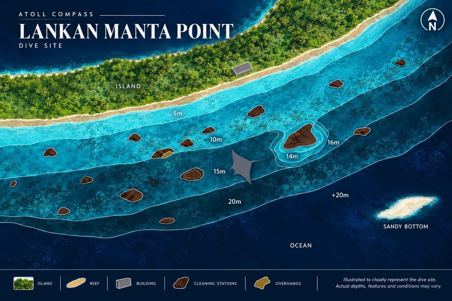 Lankan Manta Point dive map