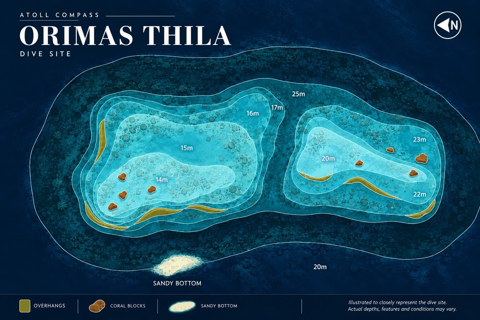 Orimas Thila dive map