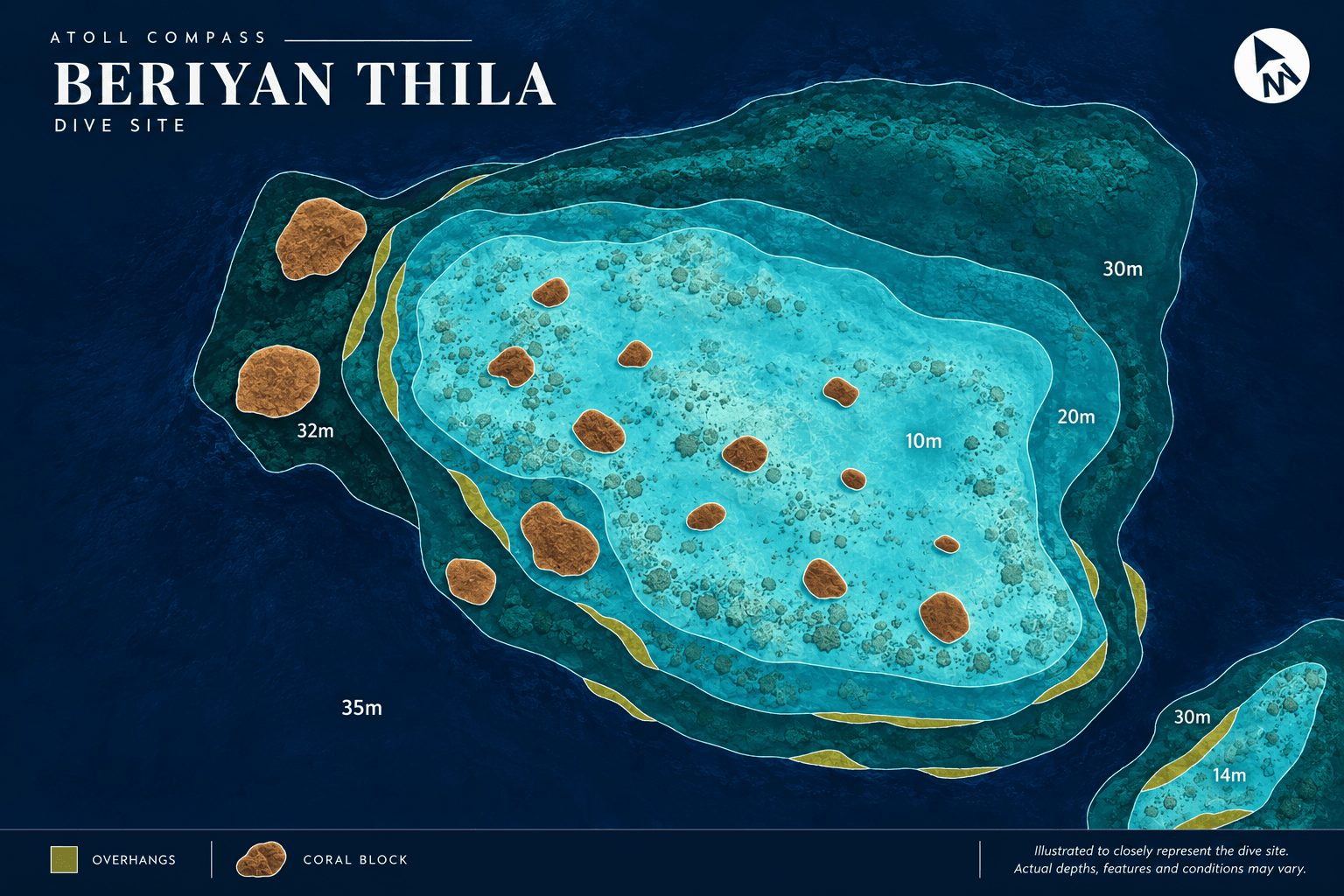 Beriyan Thila dive map