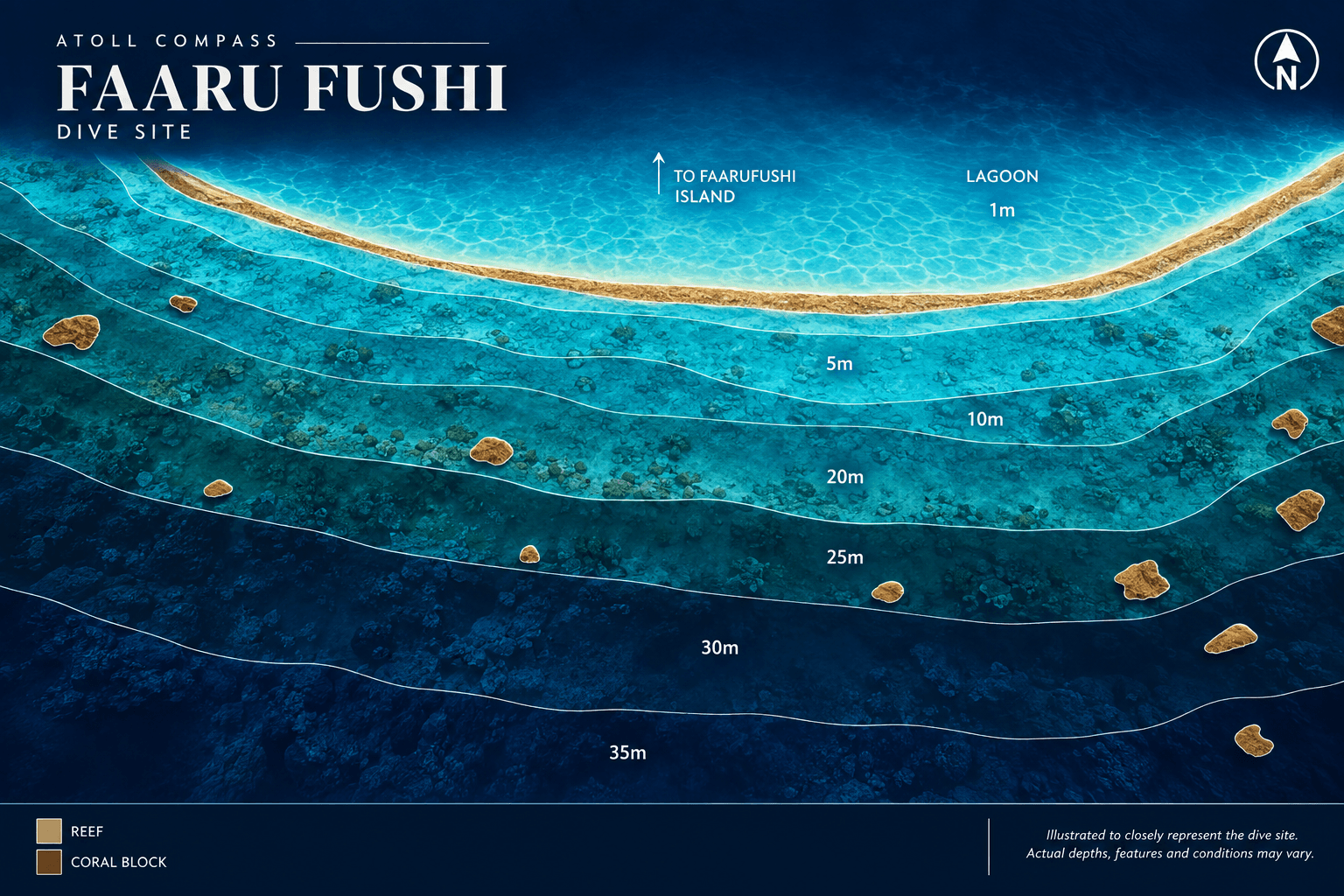 Faaru Fushi dive map