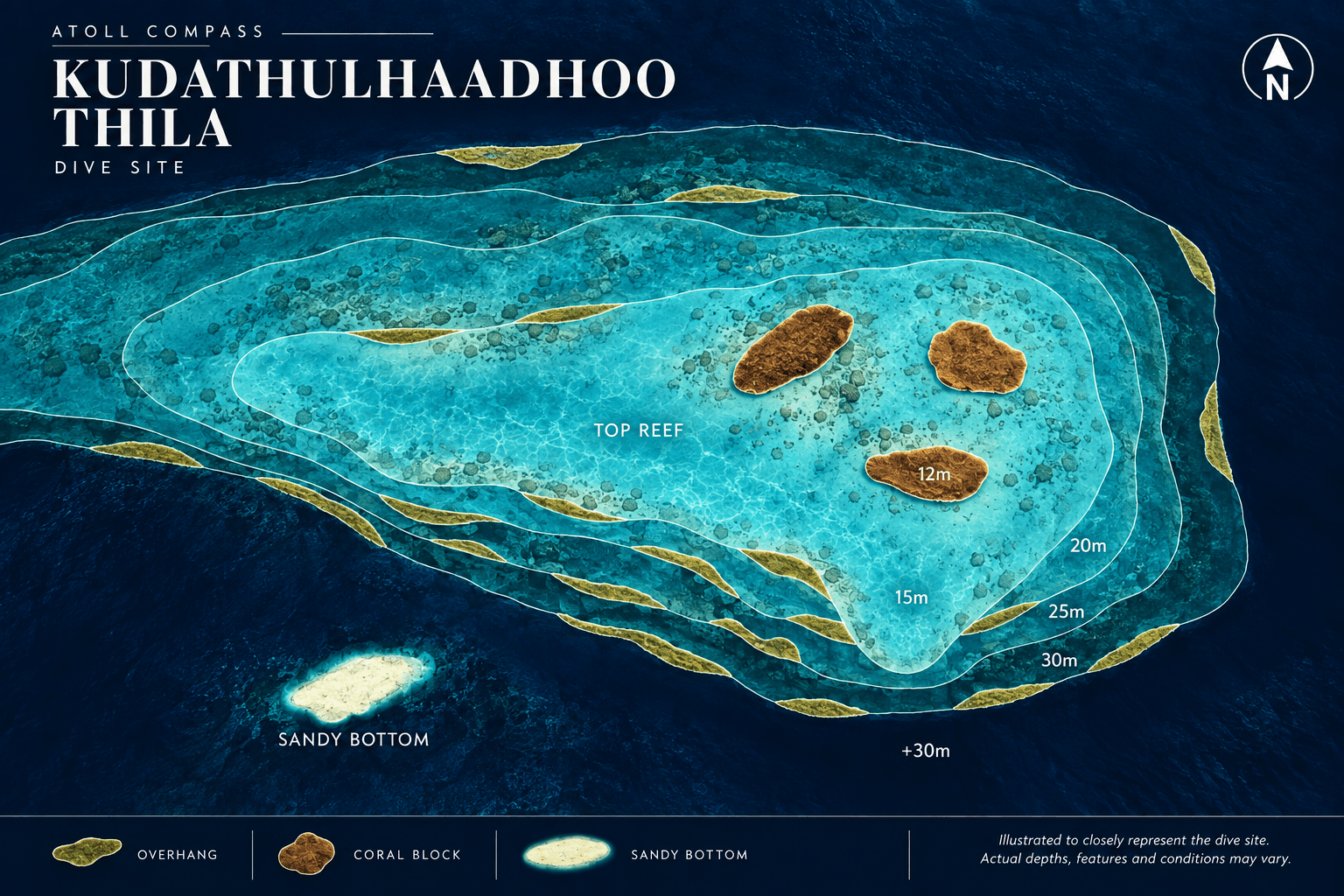 Kudathulhaadhoo Thila dive map