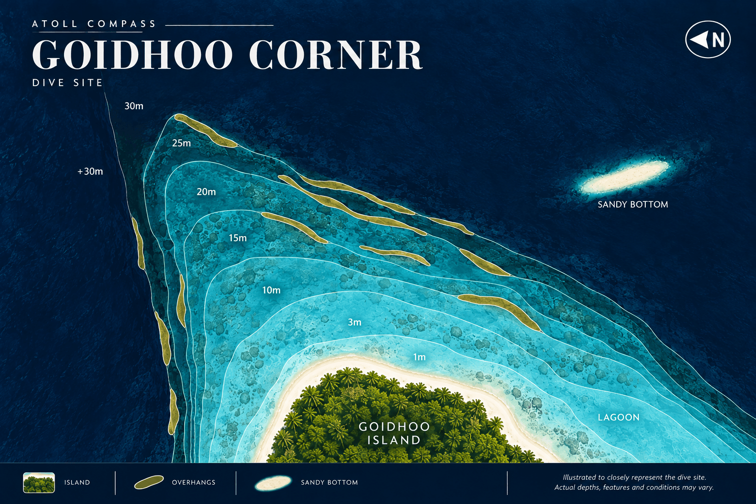 Goidhoo Corner dive map