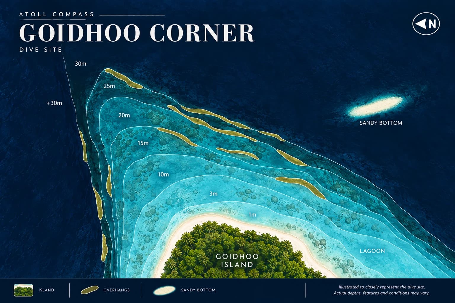 Goidhoo Corner dive map