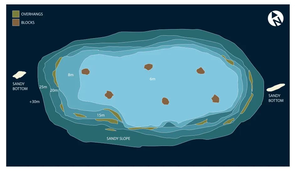 Bathymetric map of Hudhu Thila