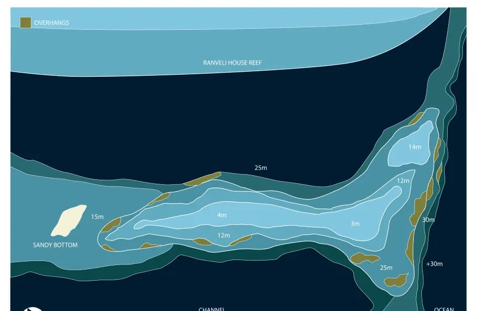 Bathymetric map of Ranveli Thila