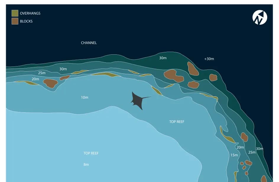 Bathymetric map of Thudufushi Thila