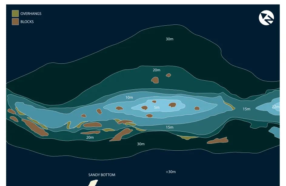 Bathymetric map of Daravandhoo Thila