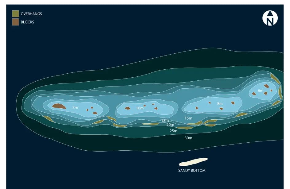 Bathymetric map of Dhigu Thila