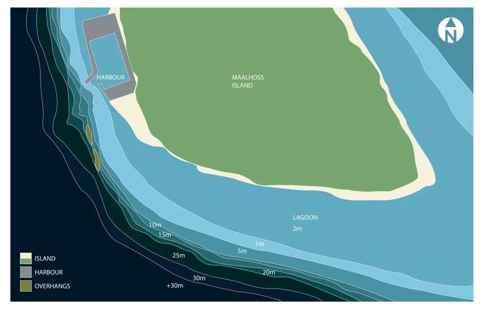 Bathymetric map of Maalhos
