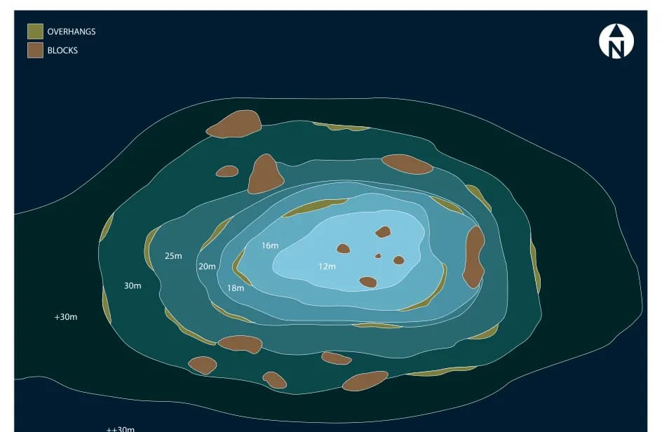 Bathymetric map of Maavaru Thila