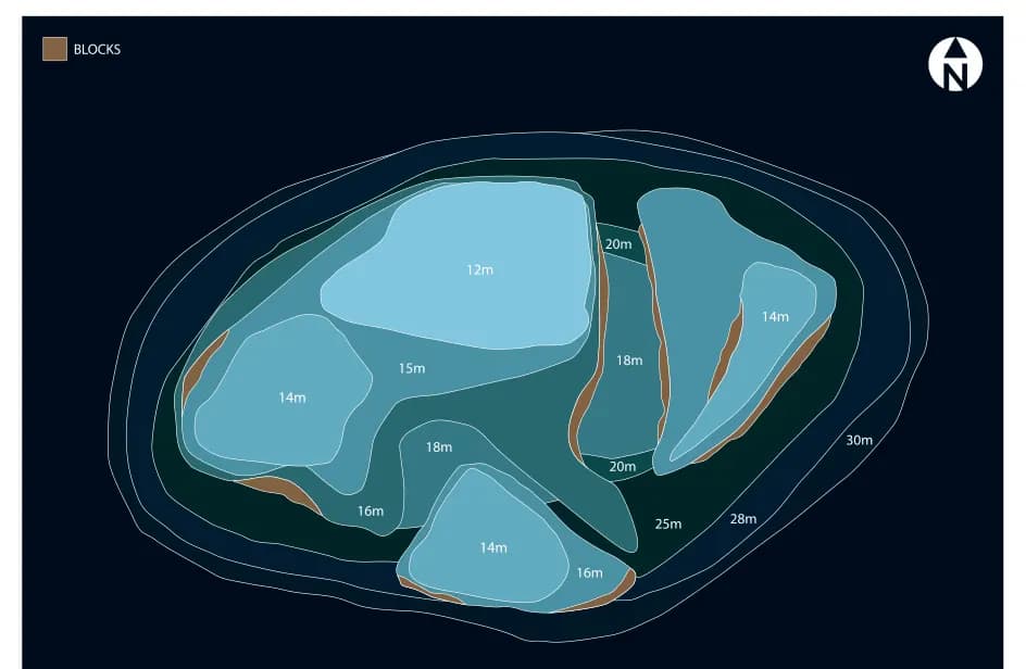 Bathymetric map of Nelivaru Haa