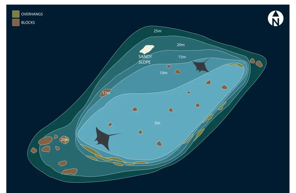 Bathymetric map of Nelivaru Thila
