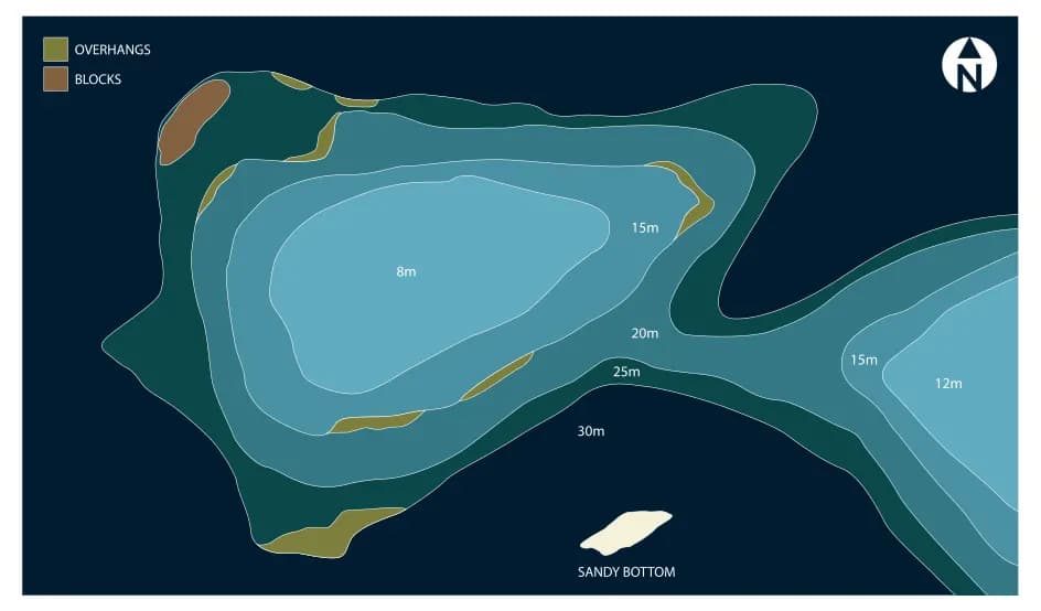 Bathymetric map of Velavaru Thila