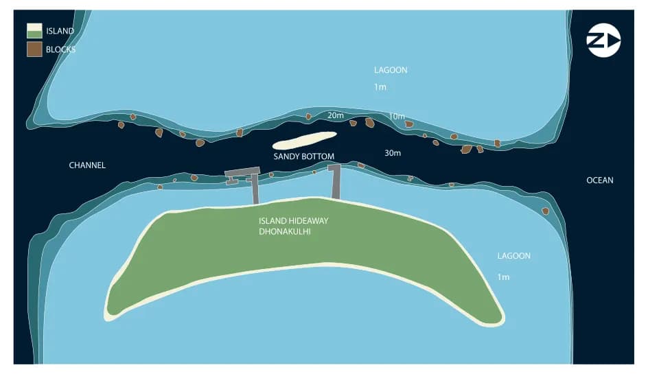 Bathymetric map of Dhonakulhi Kandu