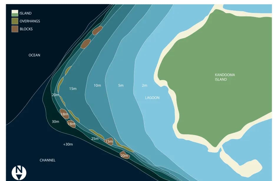 Bathymetric map of Kandooma Caves