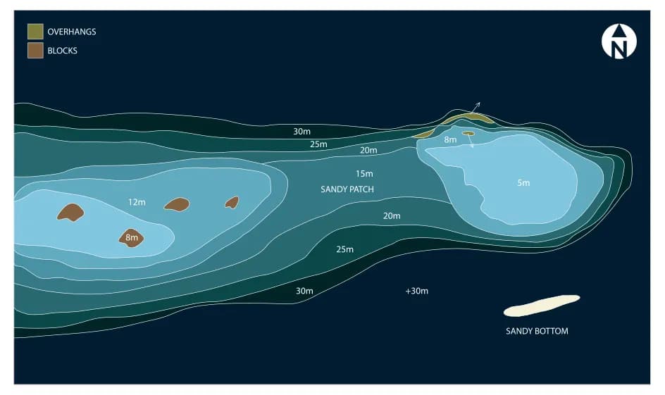 Bathymetric map of Sultana Reef