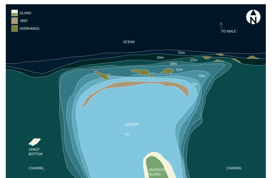 Bathymetric map of Vaadhoo