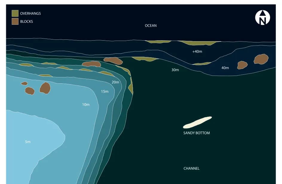 Bathymetric map of Mulaku Kandu
