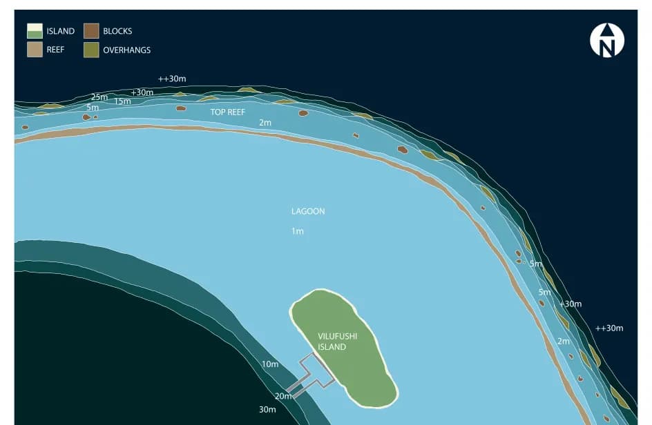 Bathymetric map of Vilufushi Beyru